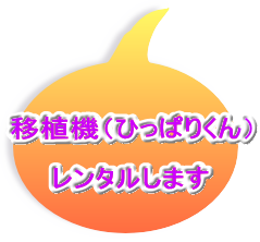 移植機（ひっぱりくん）  レンタルします 